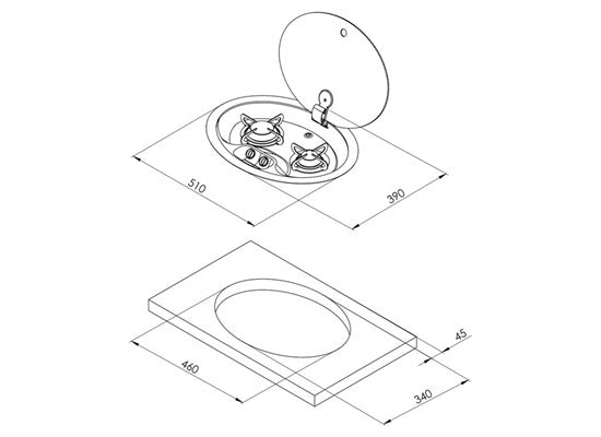 Oval Cift Gozlu Ocak