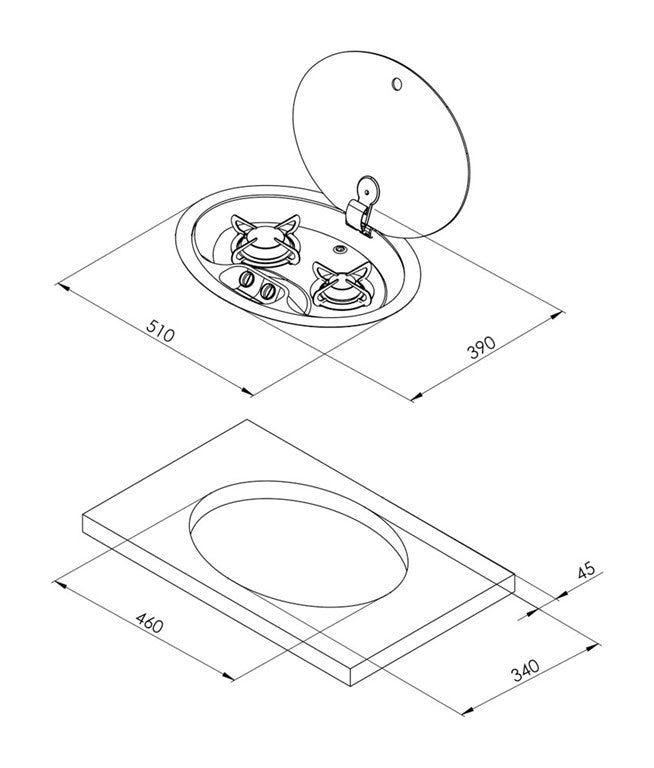 Oval Cift Gozlu Ocak
