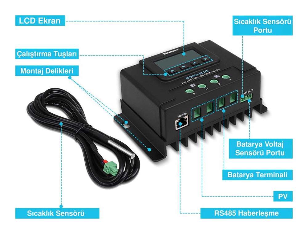 Rover Elite MPPT Solar Şarj Kontrol Cihazı (20A)