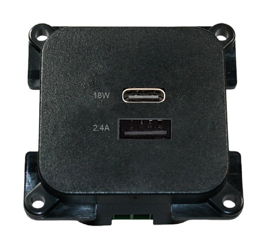 2'li USB Soketi (Siyah)